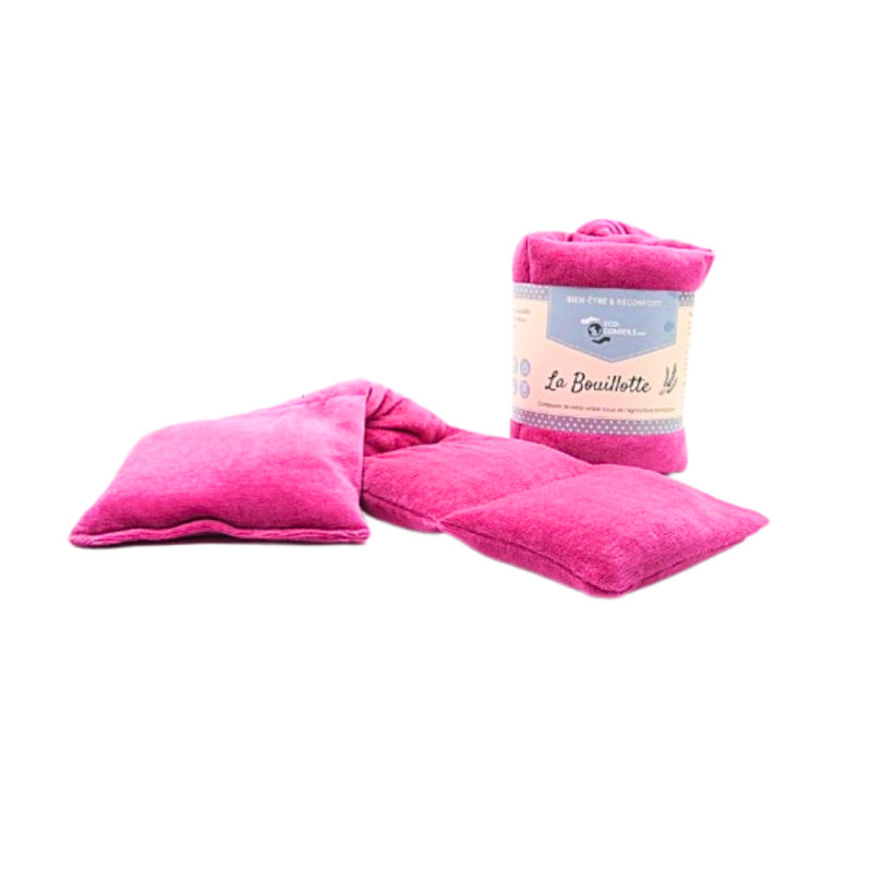 Bouillotte sèche bio blé et coton - Rose