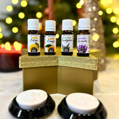Coffret "ESSENTIEL" 4 huiles essentielles & galets de diffusion - Collection de Noël