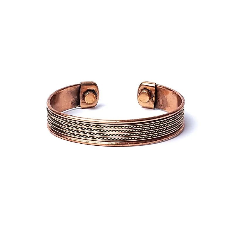 Bracelet cuivre quatre cordons magnétiques