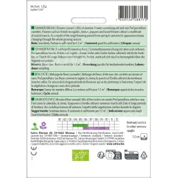 Mélange de fleurs anuelles semences BIO - Rêve d'été - Tagète, Zinnia, Pavot, Emilia