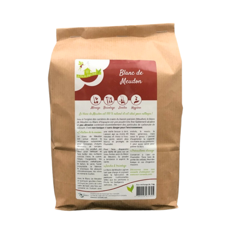 Blanc de Meudon 1kg – Nettoyant multi-usages naturel pour la maison