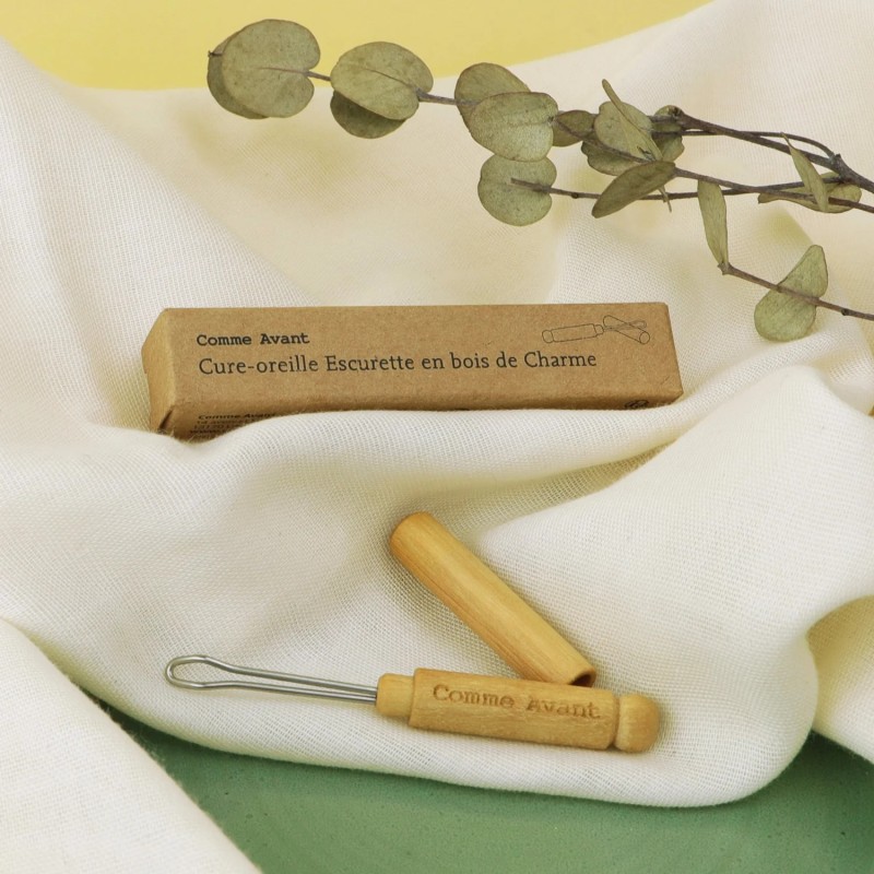 Cure-oreille Escurette bois & inox – Zéro déchet | Fabriqué en France