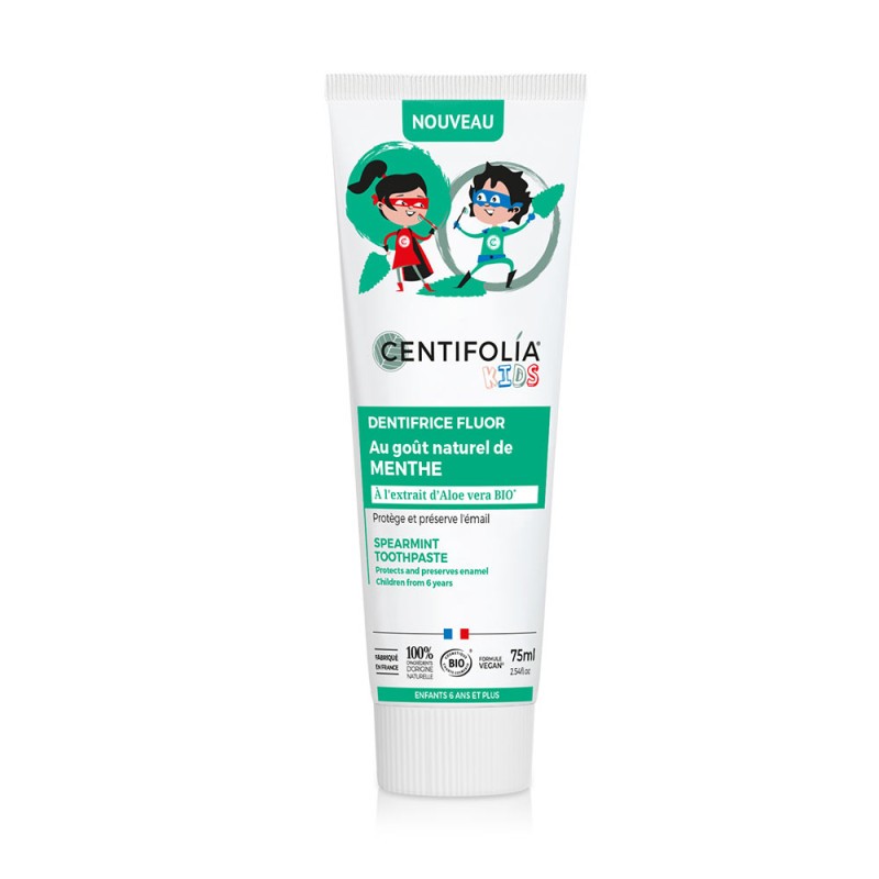 Dentifrice bio enfants menthe – 6 ans et + 75 ml | Fluor anti-caries
