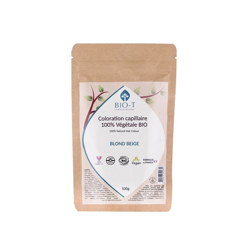 Blond Beige - Coloration Capillaire 100% Végétale BIO - 100g
