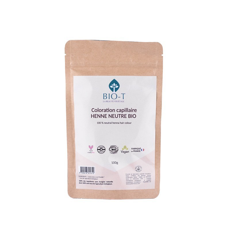 Henné Neutre Bio – BIO-T | Soin capillaire fortifiant naturel – 100 g
