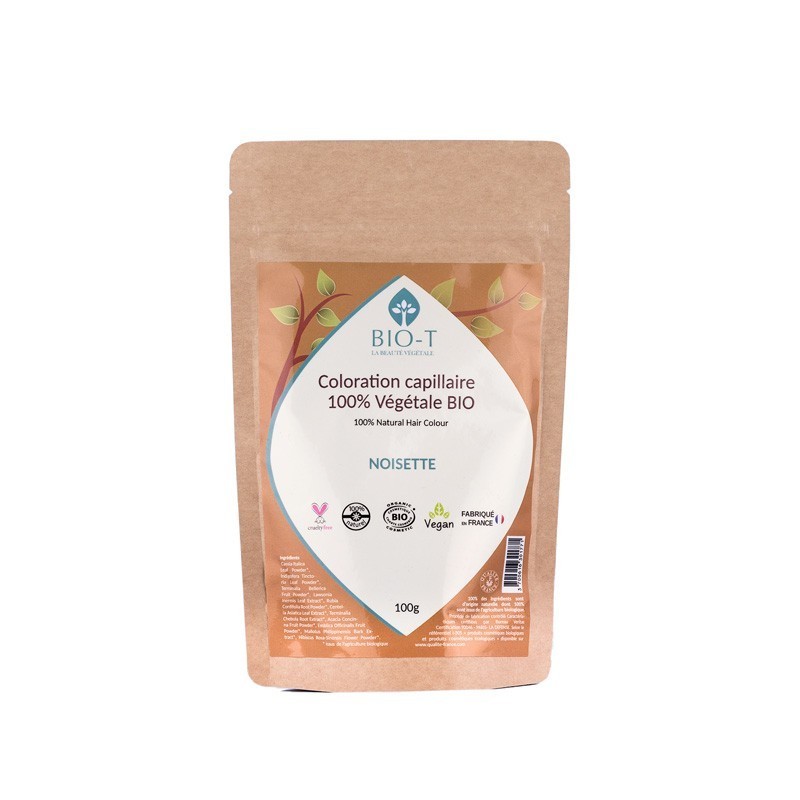 Coloration Capillaire Végétale Noisette 100% végétale BIO - 100g
