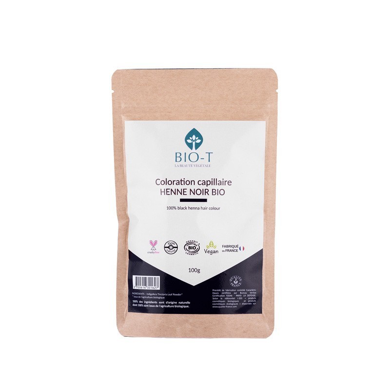 Henné Noir BIO-T 100 g – Coloration végétale bio noire intense