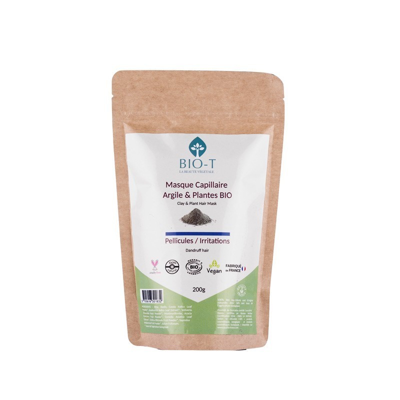 Masque Anti-Pelliculaire BIO-T – Argile & Plantes ayurvédiques 200 g