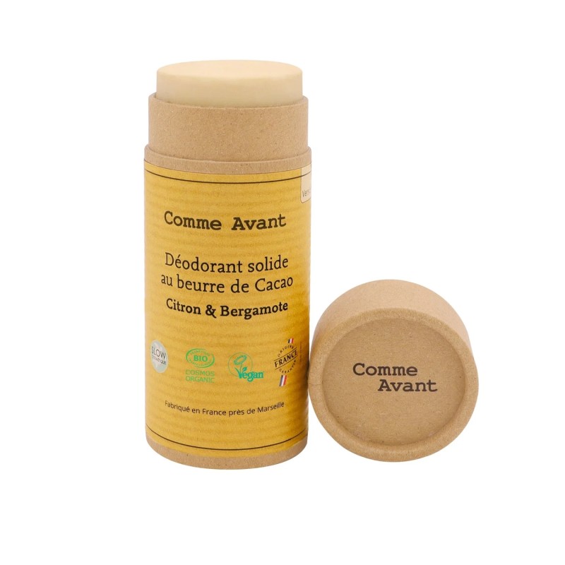 Déodorant solide au beurre de cacao naturel citron et bergamote  – Comme Avant – Bio & Zéro déchet