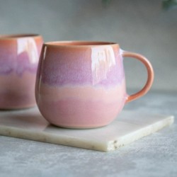 Mug Glace - Tasse en grès rose effet glacé fabriquée au Portugal