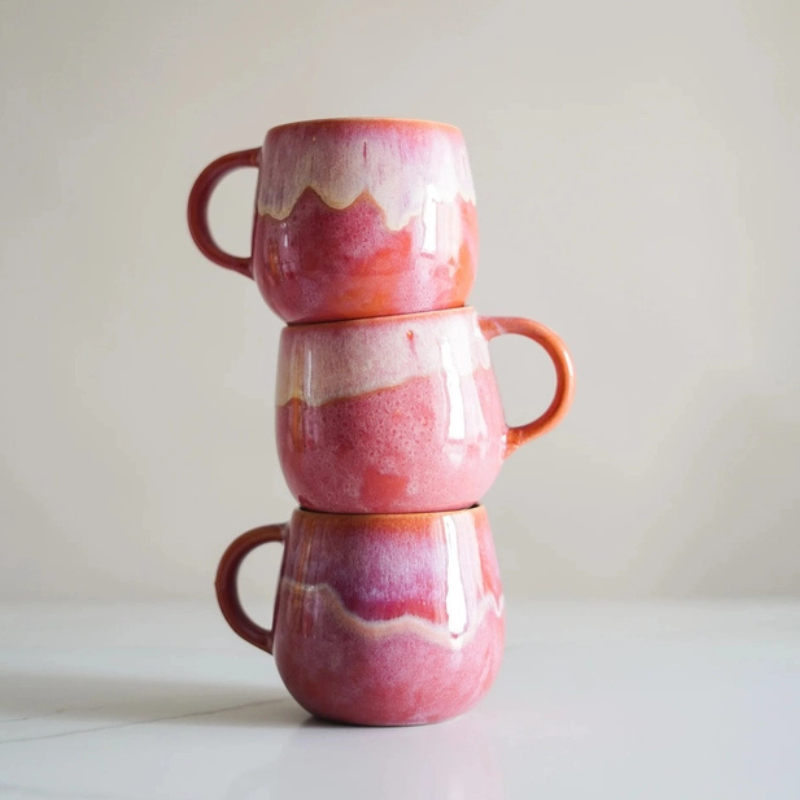 Mug Ana – Tasse en grès rose artisanale fabriquée au Portugal