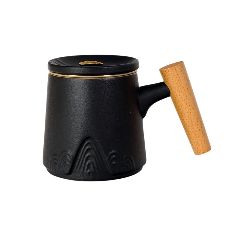 Tasse avec infuseur et couvercle “Montagne Noire” - 300ml