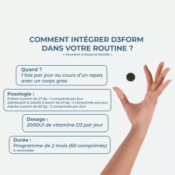 Vitamine D3 vegan issue du lichen bio 60 comprimés