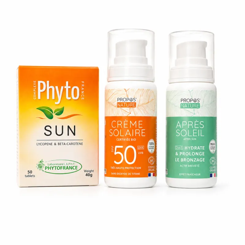 Coffret Solaire Naturel SPF50 Bio | Préparation & Après-Soleil