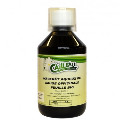 Salbei (Salvia officinalis) Wasser-Mazerat - Blatt Bio - 250 ml Flasche - Cailleau
