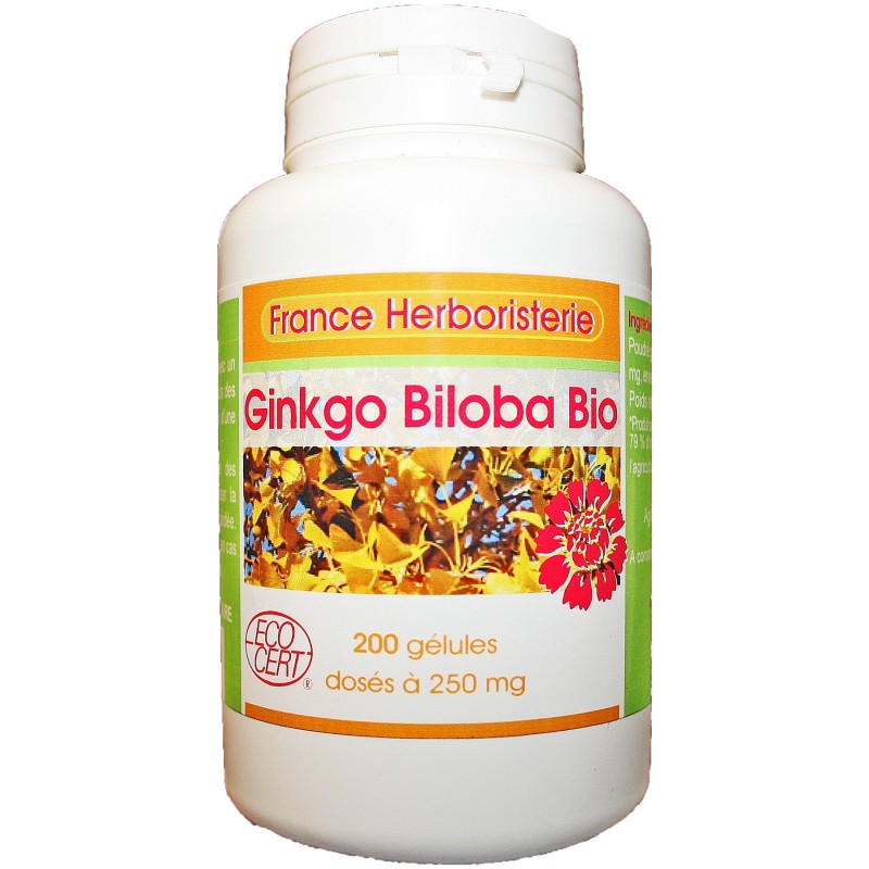 GINGKO-BILOBA GELES 200 Kapseln mit einer Dosierung von 250 mg.