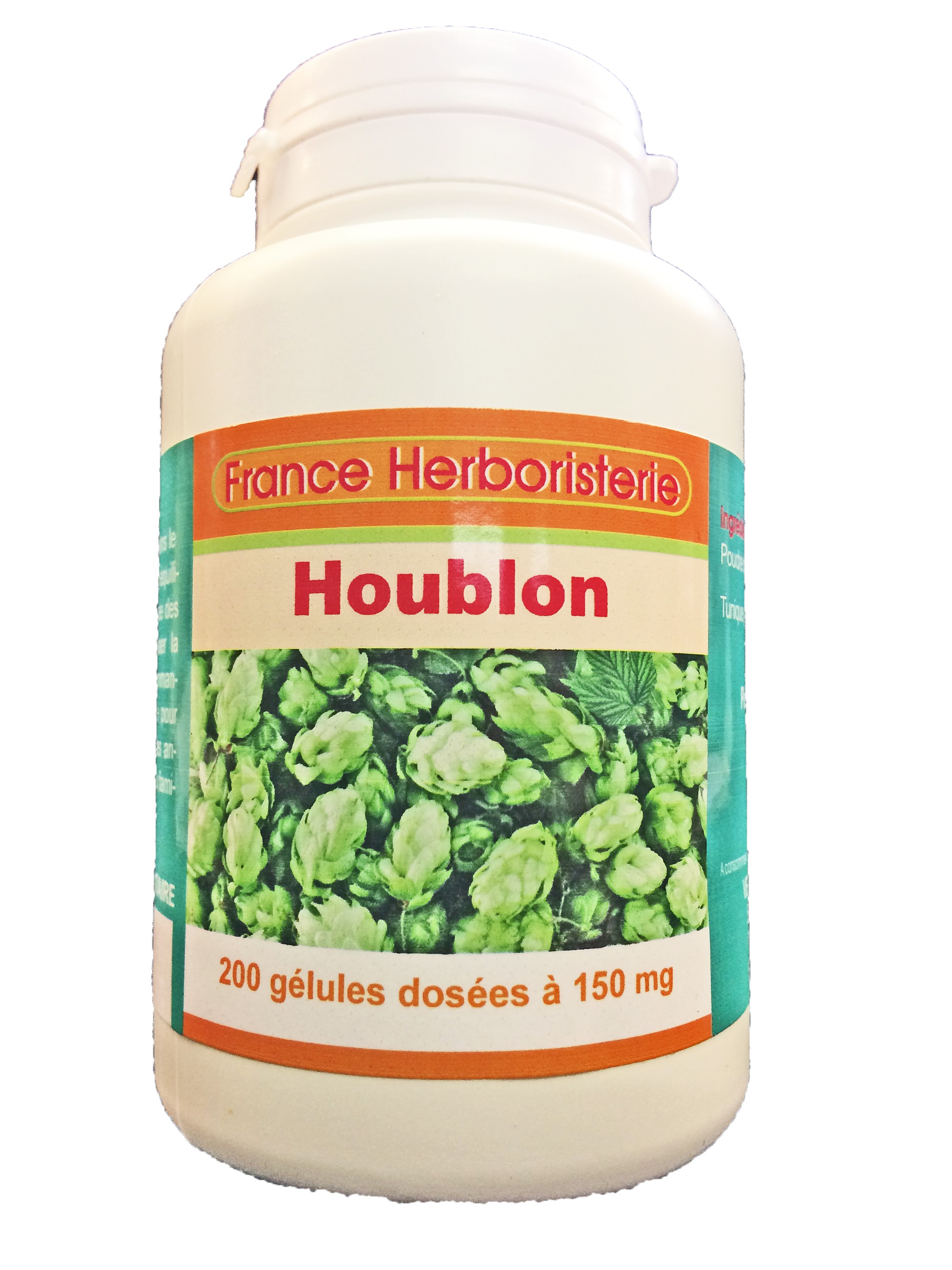 HOUBLON  200 gélules en végétal dosées  à 250 mg l'unité 