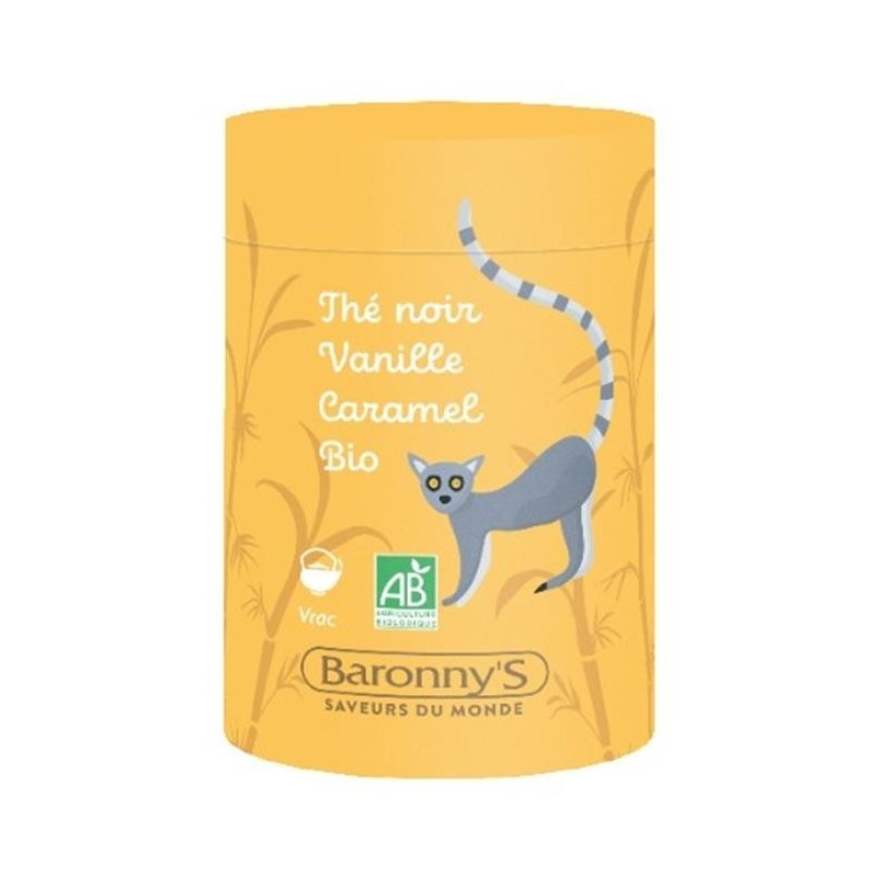 Kräutertee Schwarzer Tee, Vanille und Karamell BIO - Barrony's