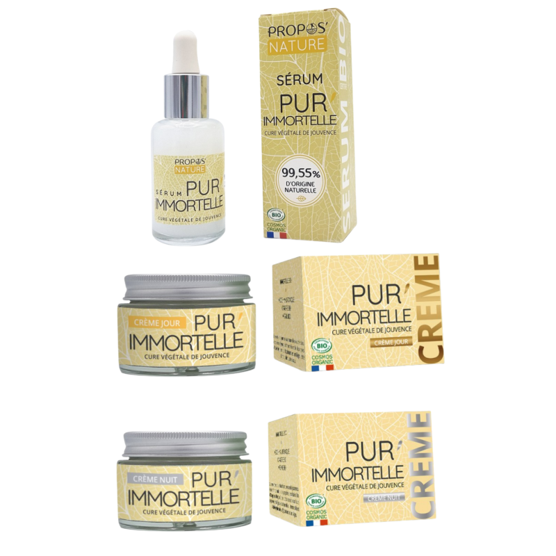 GAMME PUR'IMMORTELLE  Sérum - Crème de jour - Crème de nuit