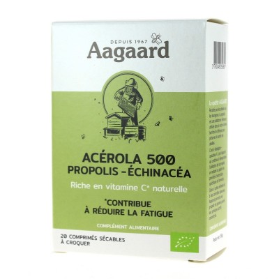 Comprimés Acérola 500 - Propolis - Echinacéa - Aagaard