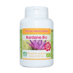 200 gélules BARDANE racine BIO AB dosées à 250 mg.