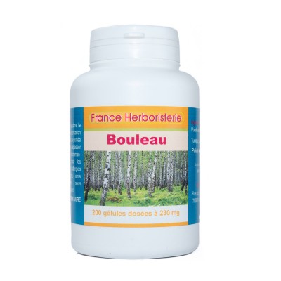 GELULES BOULEAU écorce 200 gélules dosées à 230 mg.