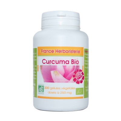 200 Kapseln CURCUMA BIO AB dosiert mit 250 mg.