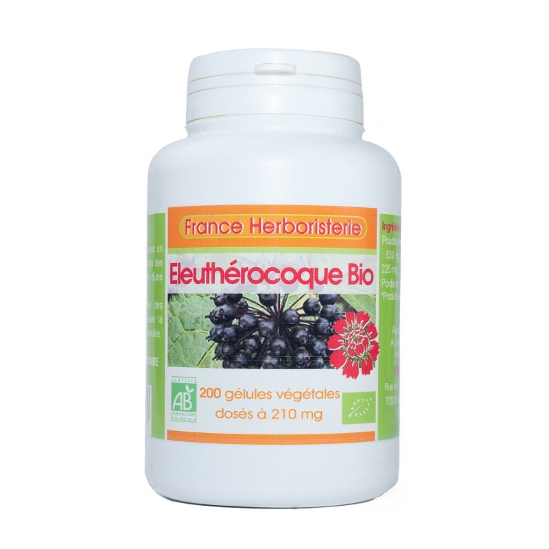 200 gélules ELEUTHEROCOQUE BIO AB dosées à 210mg.