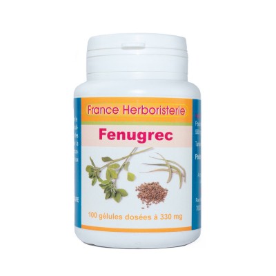 GELULES FENUGREC semence 100 gélules dosées à 330 mg.