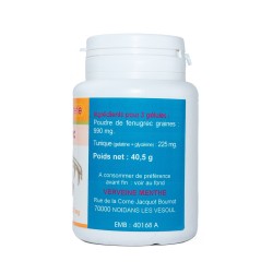 FENUGREC GELES Saatgut 100 Kapseln mit einer Dosierung von 330 mg.
