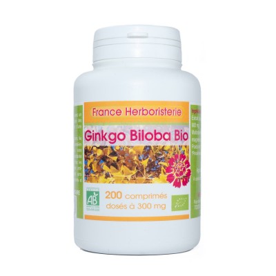 GINKGO-BILOBA BIO AB 200 Tabletten mit einer Dosierung von 300 mg in Tablettenform.
