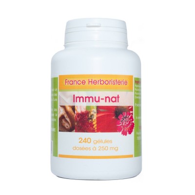 Immu-nat 240 gélules à 250 mg poudre pure.