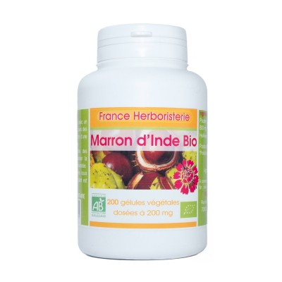 200 gélules MARRON D INDE BIO AB dosées à 225 mg.