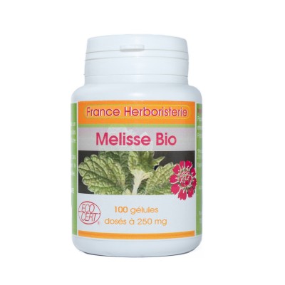MELISSE BLATT GELS 100 Kapseln mit einer Dosierung von 250 mg.