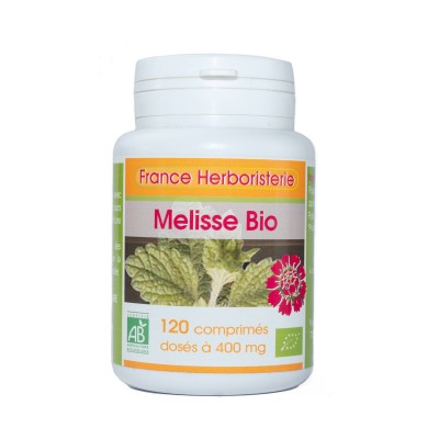 MELISSE BIO AB 120 Tabletten dosiert mit 400 mg in Tablettenform.