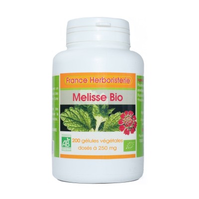 200 gélules MELISSE BIO AB dosées à 250 mg.