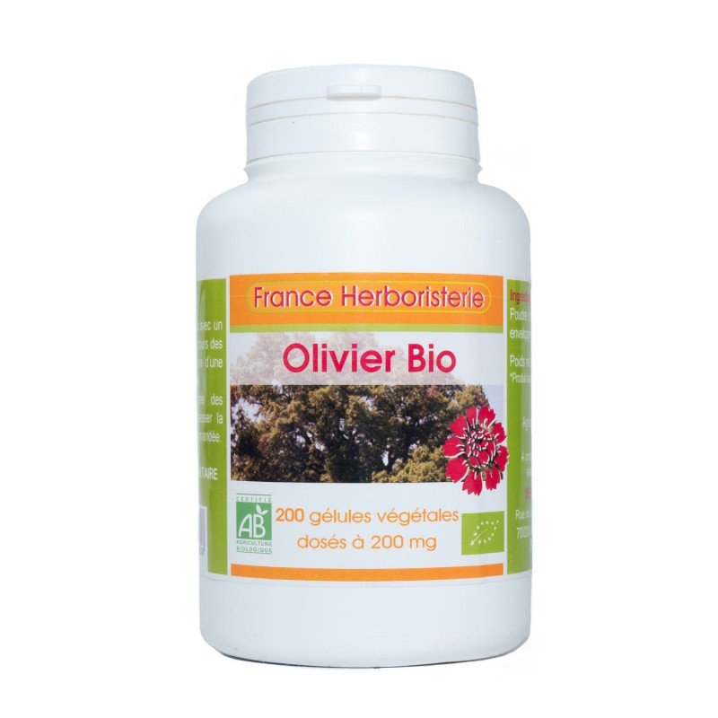 200 gélules OLIVIER BIO AB dosées à 200 mg.
