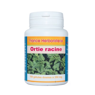 ORTIE RACINE GELES 100 Kapseln mit einer Dosierung von 250 mg reinem Pulver.