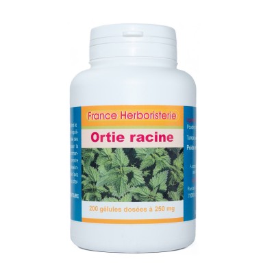 ORTIE RACINE GELS 200 Kapseln mit einer Dosierung von 250 mg reinem Pulver.
