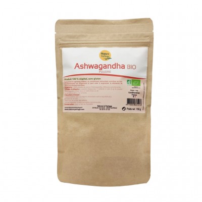 Ashwagandha poudre bio certifié Ecocert.