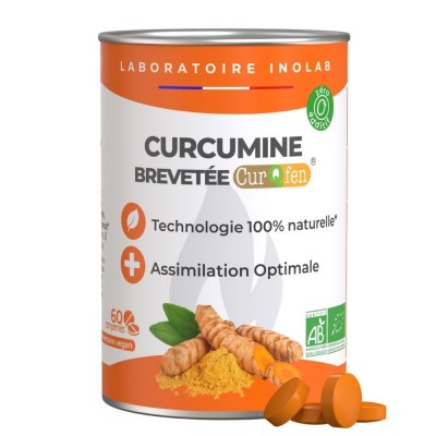 CURAFORM, Curcuma BIO breveté CurQfen® sans additifs - 60 gélules