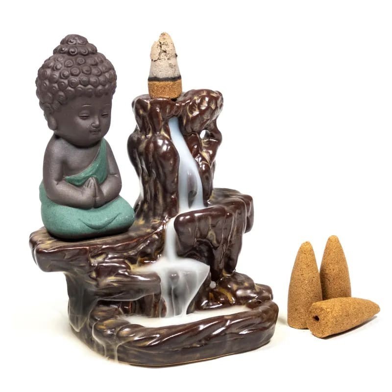 Brûleur d'encens à refoulement - petit Bouddha