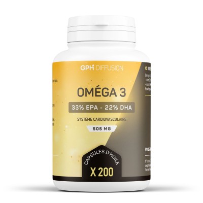 OMEGA 3 - 200 capsules dosées à 505mg