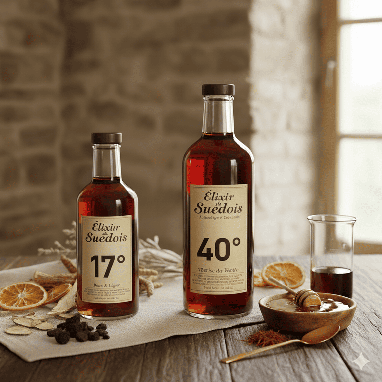 Élixir du suédois 17° vs 40° : Lequel choisir et pourquoi ?