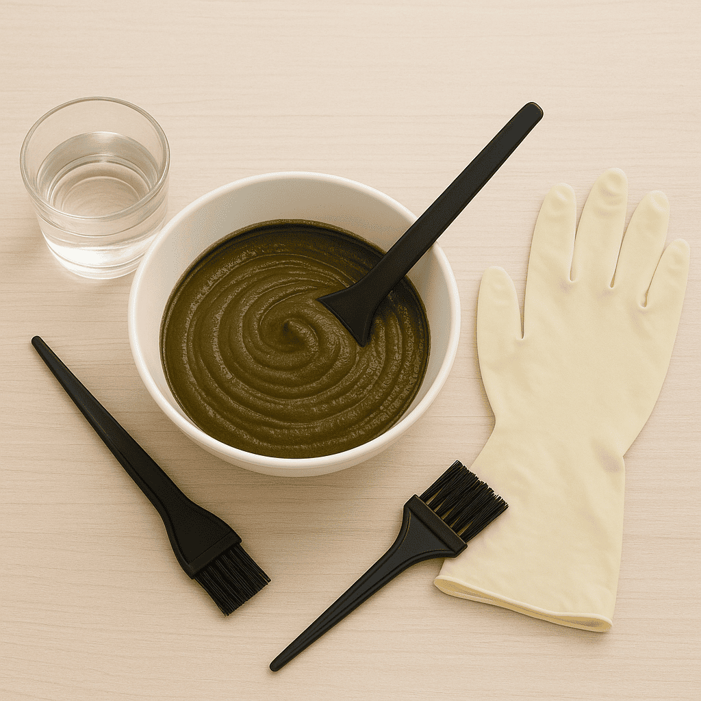 matériel préparation henné cheveux